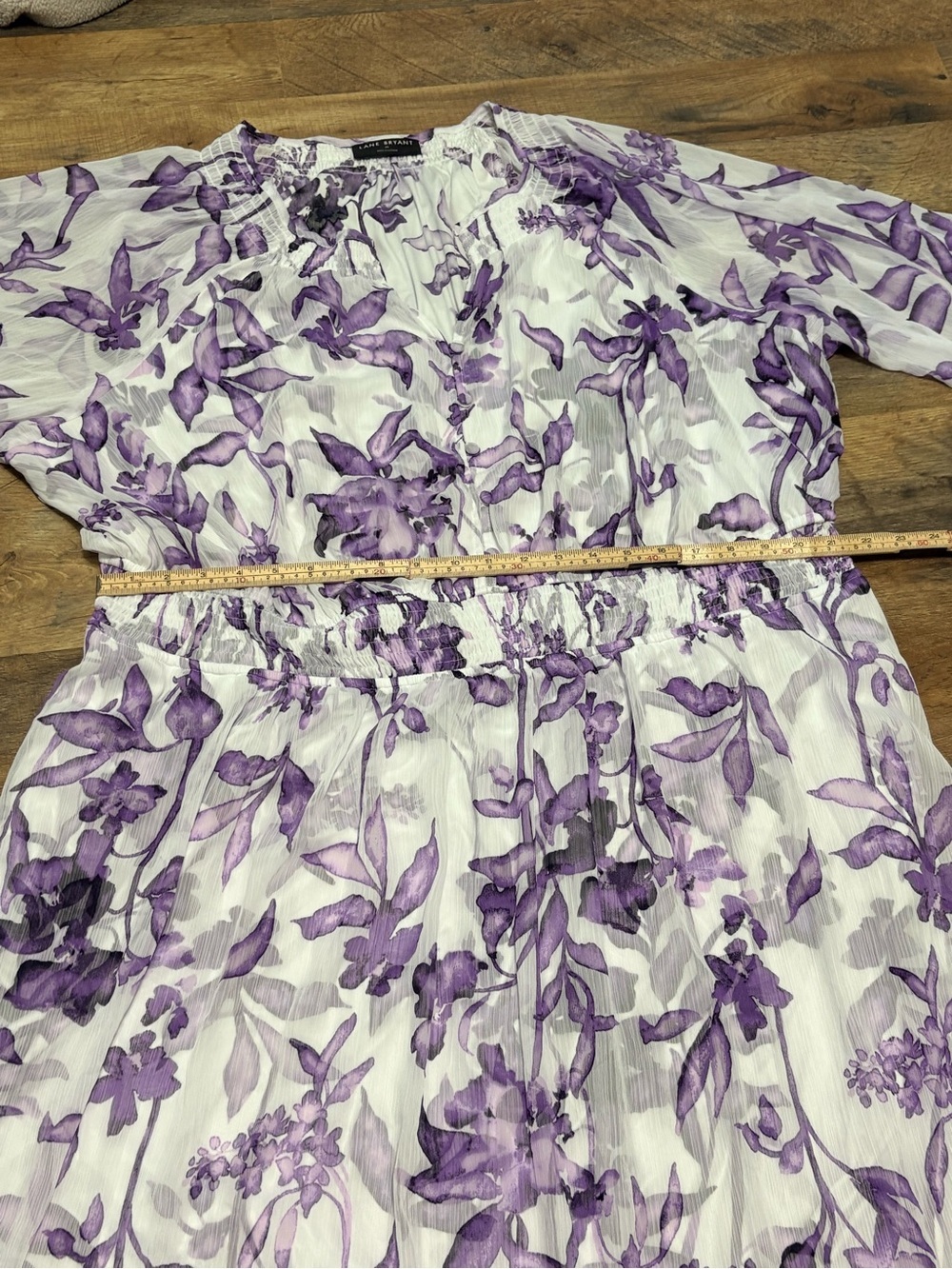 Lane Bryant Women’s Size 26 Purple Floral Maxi Dress NWT Plus Size Long Sleeve - Picture 4 of 8